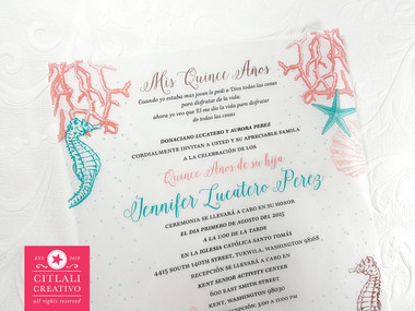 Under The Sea Themed Quinceanera Invitations 5