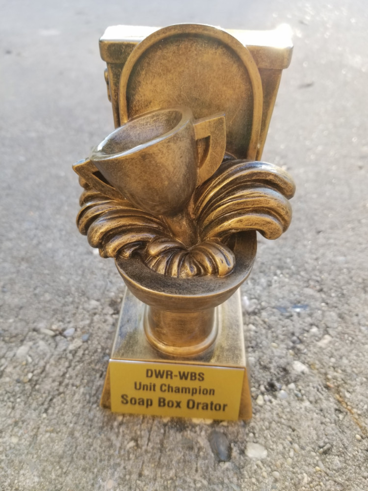 personalized engraved 6 antique gold toilet loser award loser