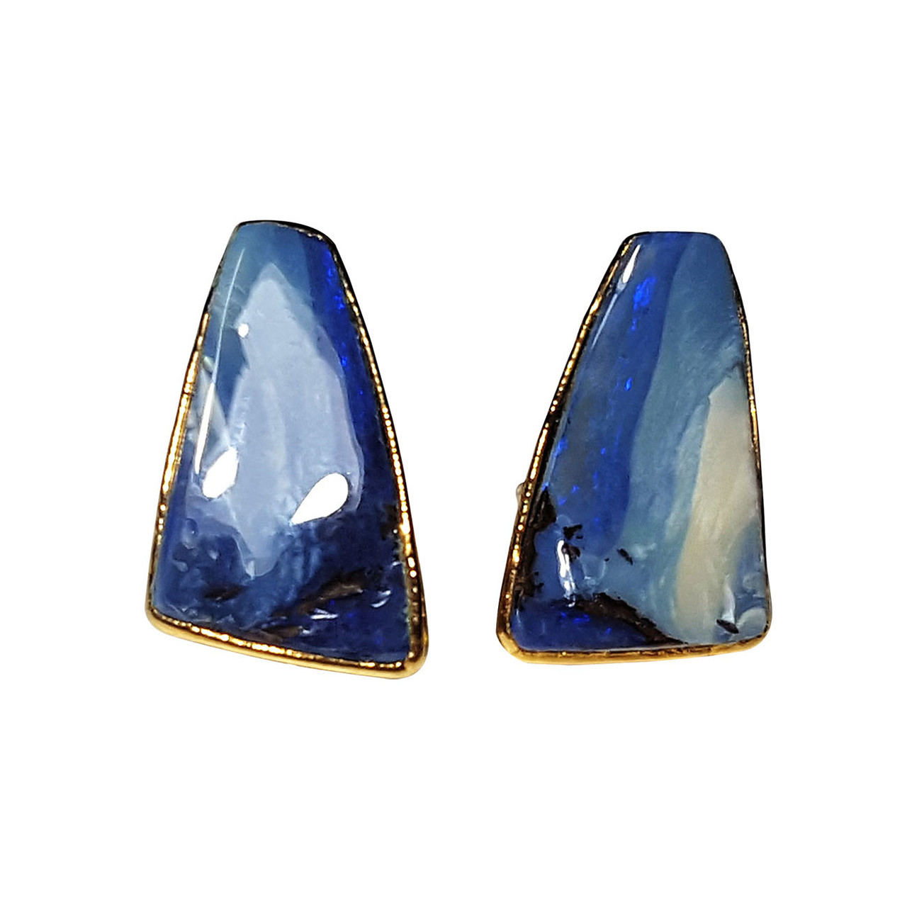 BLUE WINTER WONDERLAND 18KT GOLD PLATED OPAL EARRINGS