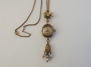 Lavalier Garnet Watch Fob Necklace