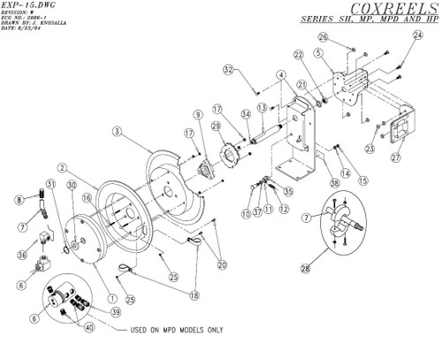 Coxreels SH-N MP-N & HP-N Series Parts - John M. Ellsworth Co. Inc.