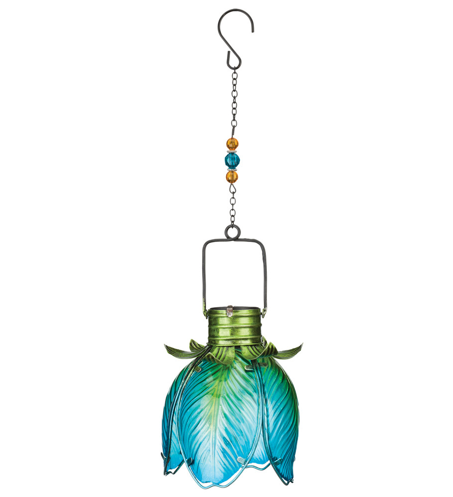 solar flower lantern blue iris the old farmer 39 s store solar powered christmas wreath lights