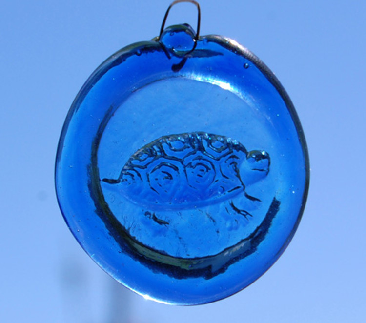 Handmade Glass Sun Catcher Coin Turtle