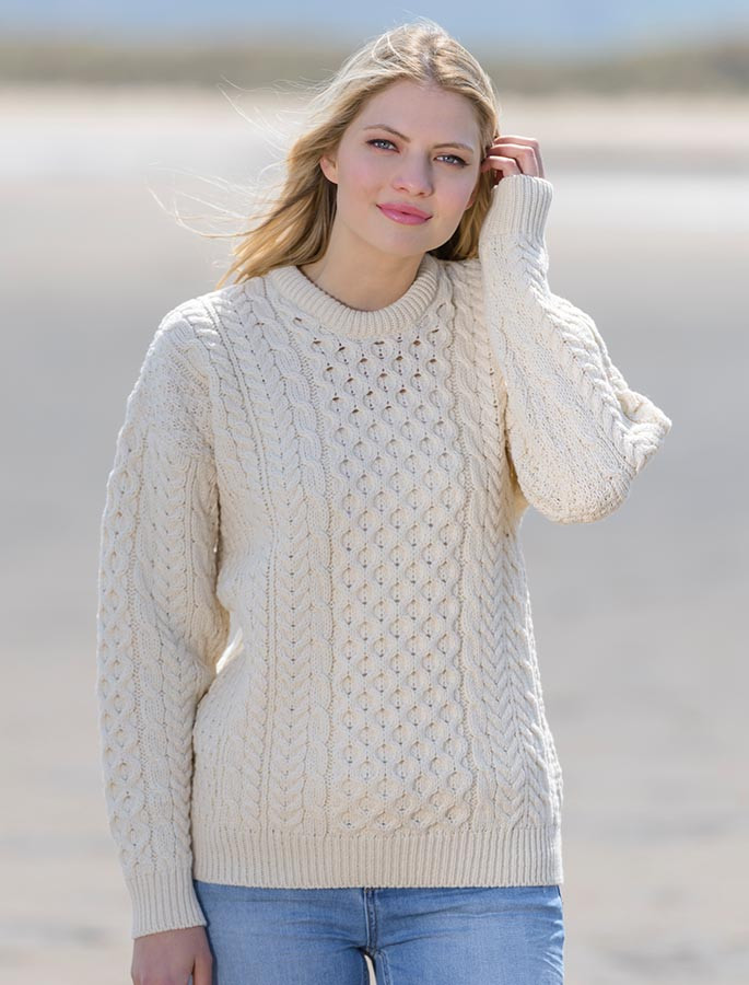 Merino Aran Sweater, Sweaters for Women, Irish Sweater