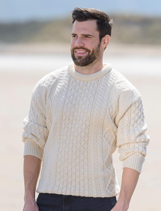 Mens wool sweater, mens Irish sweater | Aran Sweater Market