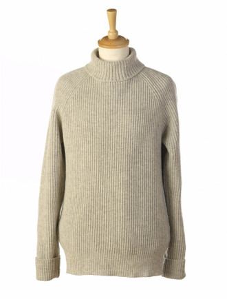 Ribbed Wool & Cashmere Turtleneck Sweater