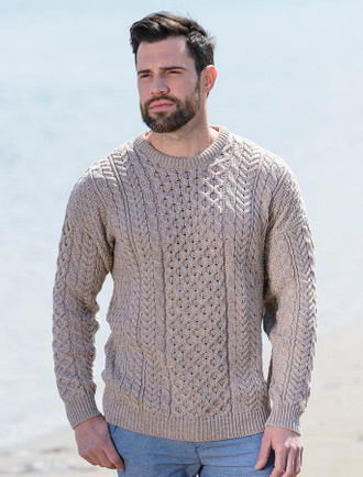 Mens wool sweater, mens Irish sweater | Aran Sweater Market