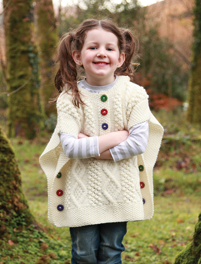 Kids Aran Hooded Ponch