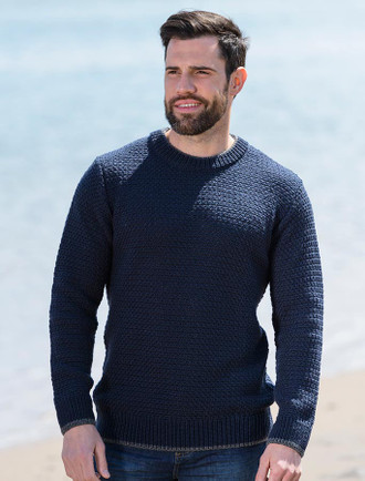 Mens Crew Neck Sweater, Fisherman Sweater, Men, Mens