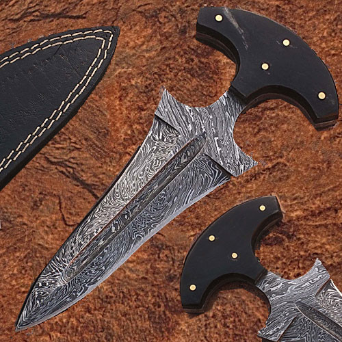 Push Dagger Custom Made Damascus Blade - Edge Import