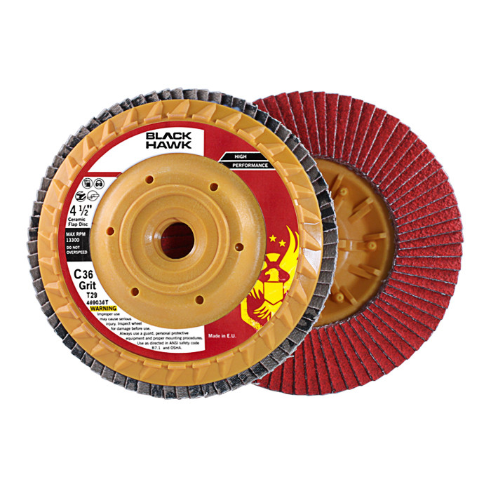 4.5" Trimmable Ceramic Flap Disc T29 Conical Wheels for Angle Grinders