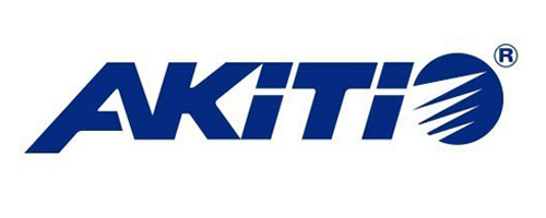 Akitio logo in Blue with white background