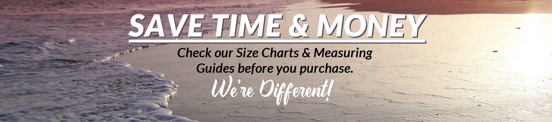 We're Different! Check size charts to compare your shirt