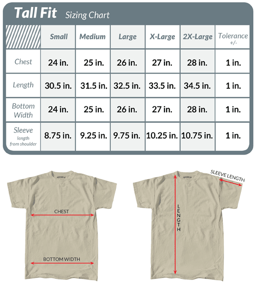 Big And Shirt Size Chart
