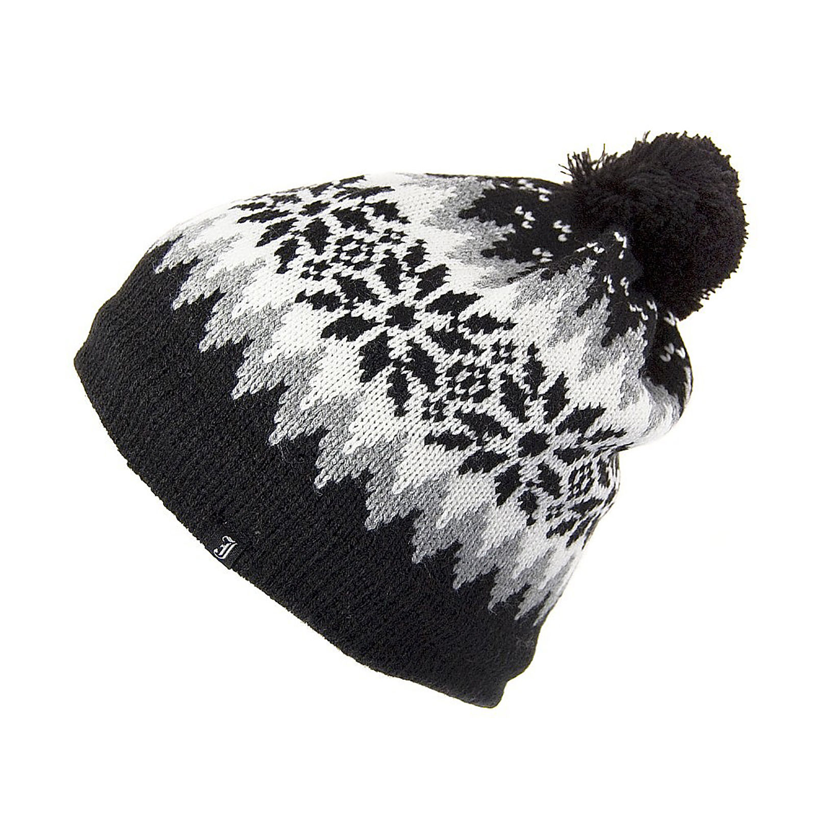 black bobble beanie hat