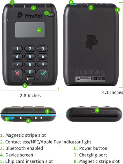 New PayPal Here Bluetooth Mobile Chip/PIN CardReader Credit Debit Android iPhone 