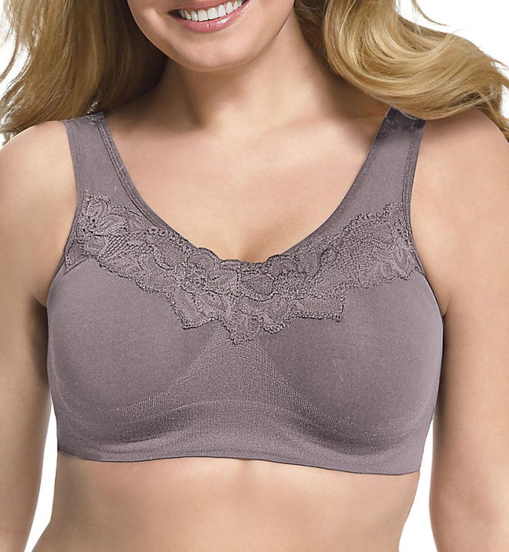 1271 Just My Size Pure Comfort Wirefree Bra With Lace Trim Back Close Ebay