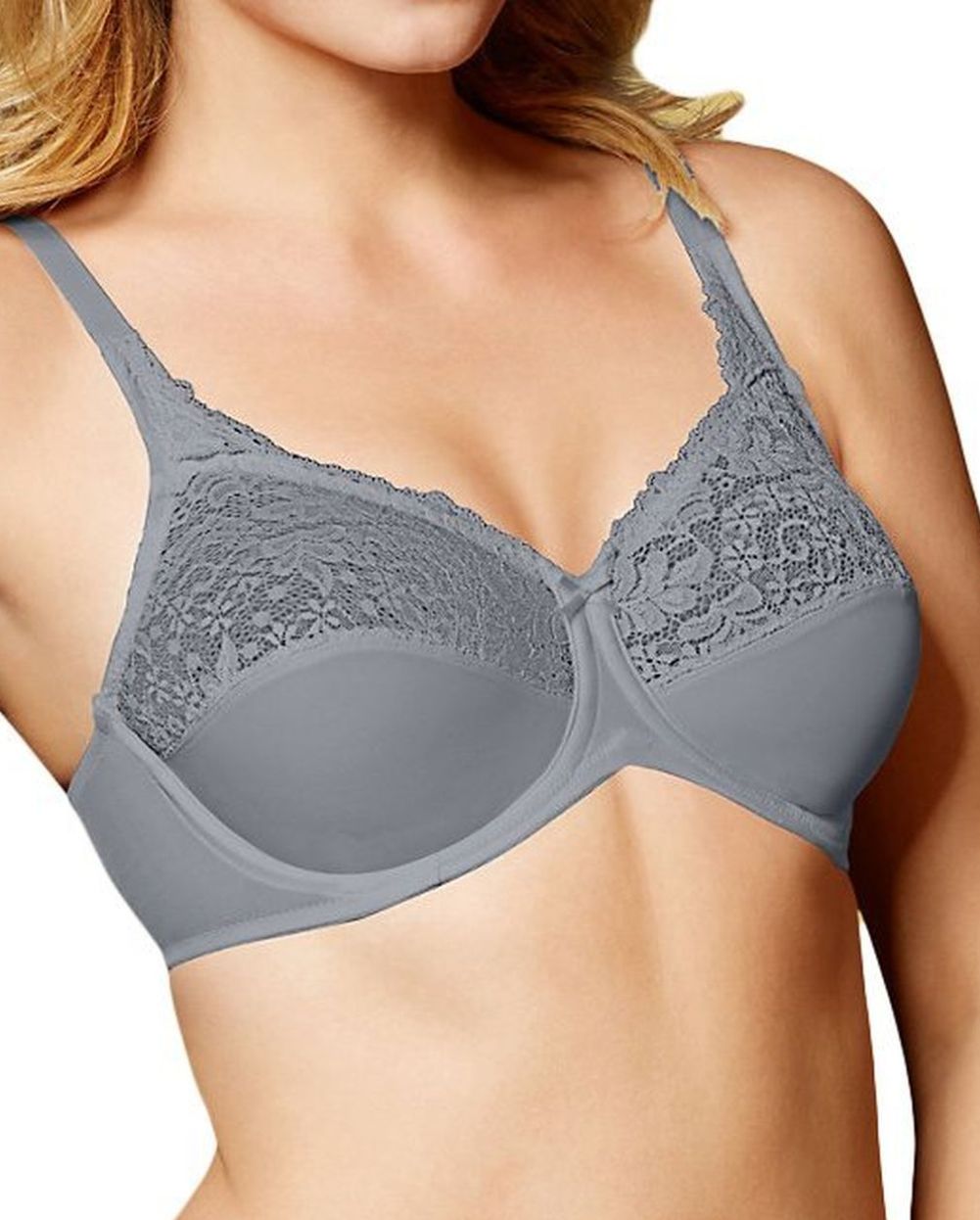 Lilyette by Bali Tailored Minimizer Bra With Lace Trim 0428