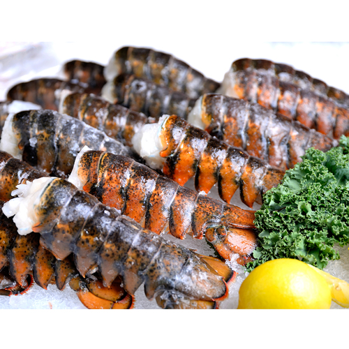 Lobster tails with garnishes