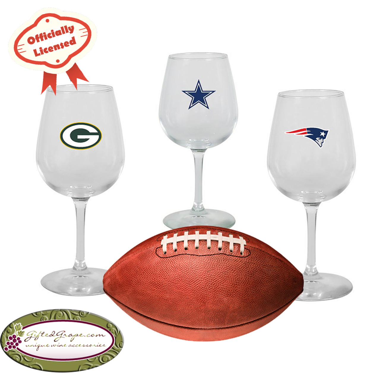NFL Team Wine Glasses - Officially Licensed Wine Accessories