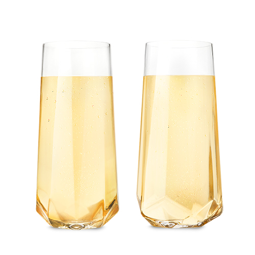 Faceted Crystal Champagne Glass set of 2