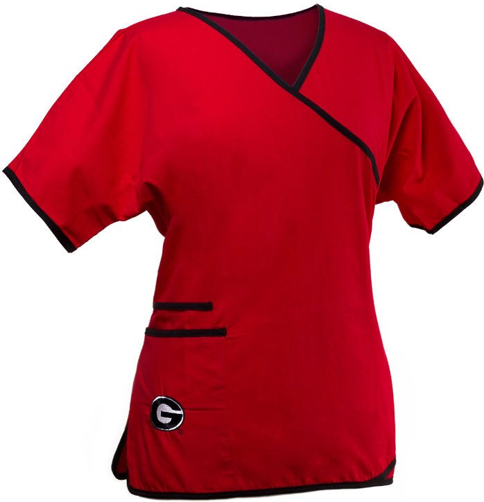 Bulldogs Mock Wrap Scrubs For Women Scrub Identity