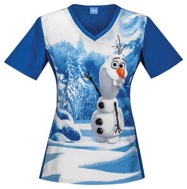 Frozen Scrub Top >> Olaf scrub top for Women - Chillin with Olaf Frozen Scrub Top >> Olaf scrub top for Women - Chillin with Olaf