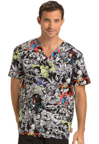 avengers v neck scrub top for men