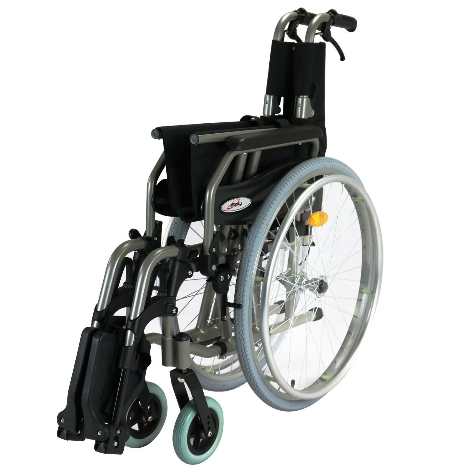 Folding Wheelchair Aluminium 24" Folding Armrests Brakes New Medical