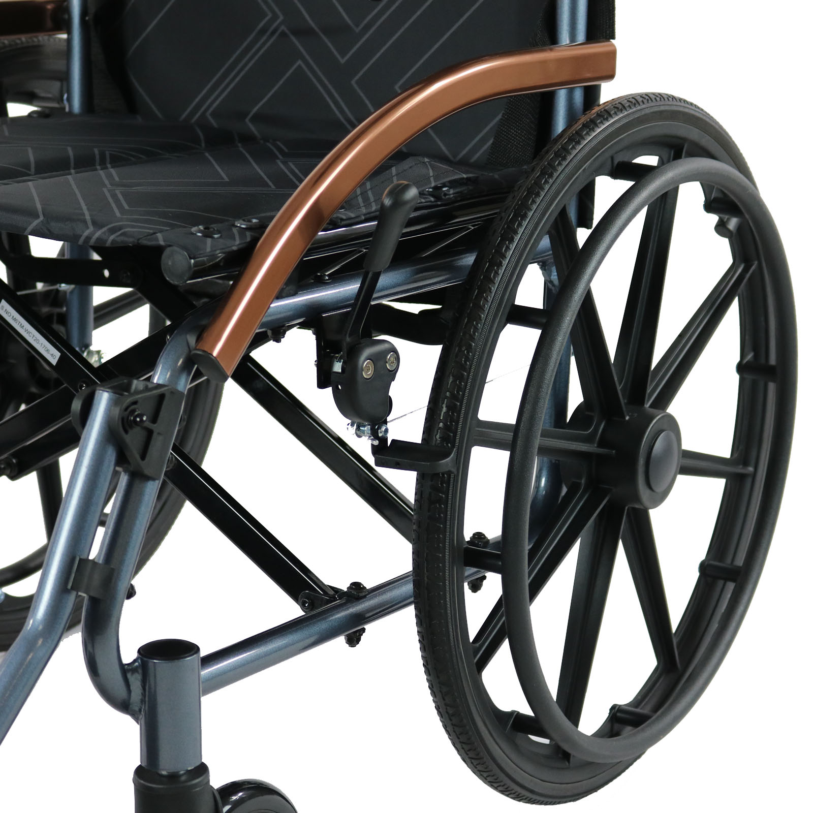 Folding Transport Transit Wheelchair Light Weight Aluminium Brakes