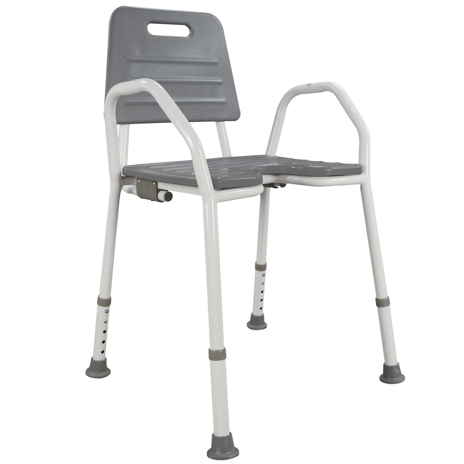 Shower Chair Seat Stool Adjustable Height Soft Backrest Bathroom