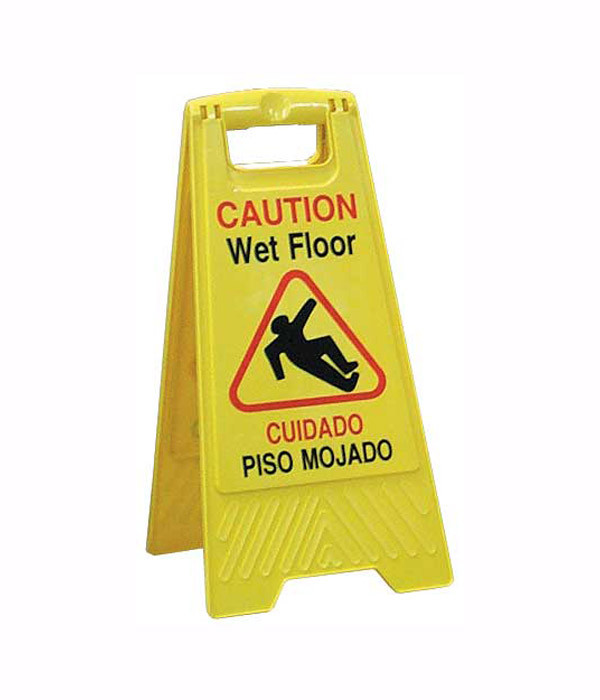 Wet Floor Sign, Spanish and English Dura Wax Company