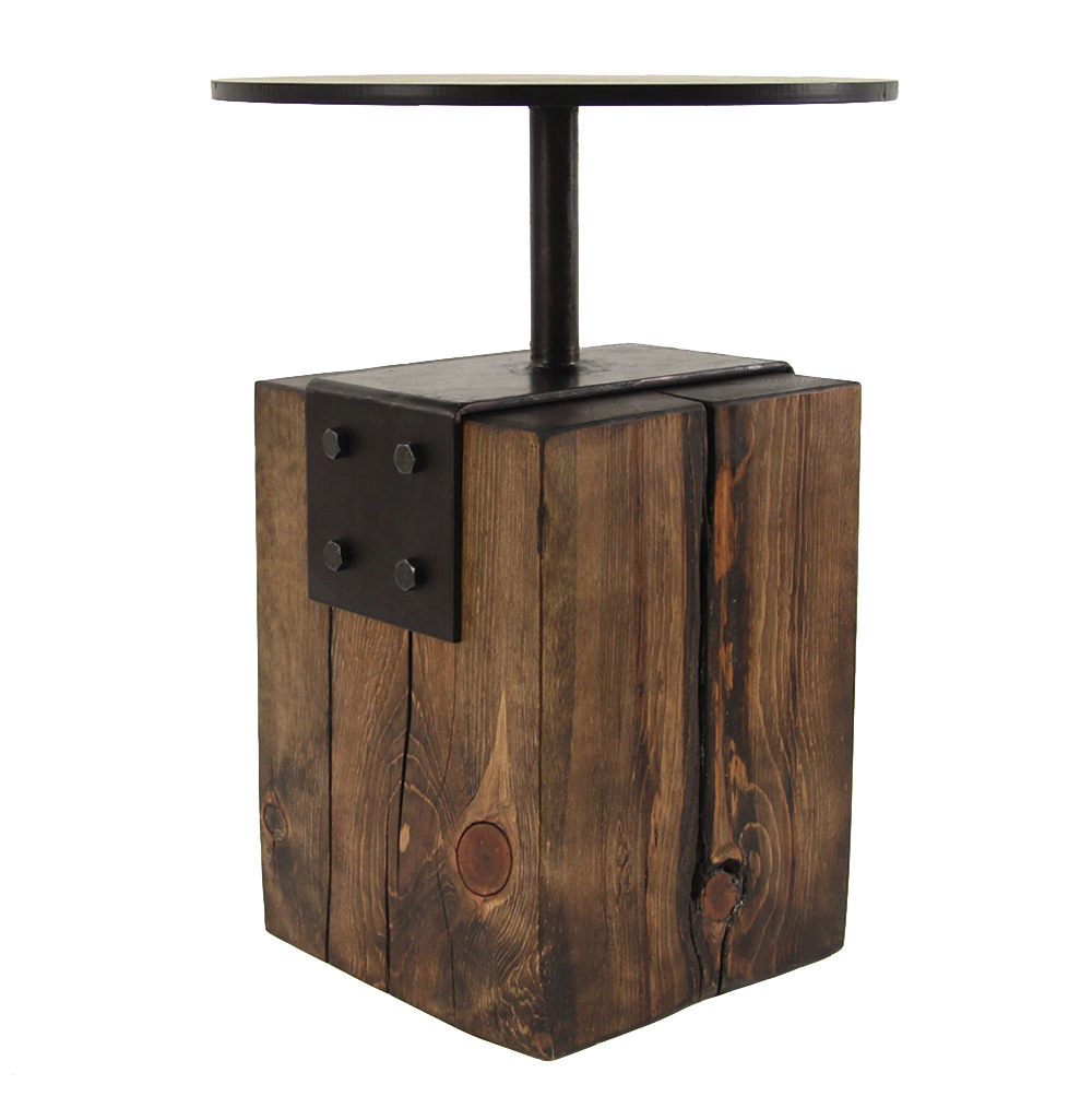 Custom Metal and Wood Side Table Custom Metal and Wood Side Table