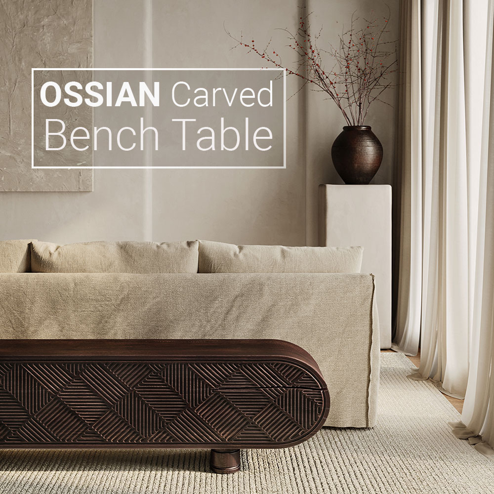 Ossian Carved Bench Table
