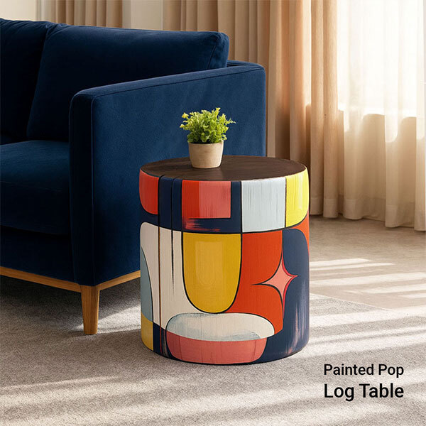 Painted Pop Log Table