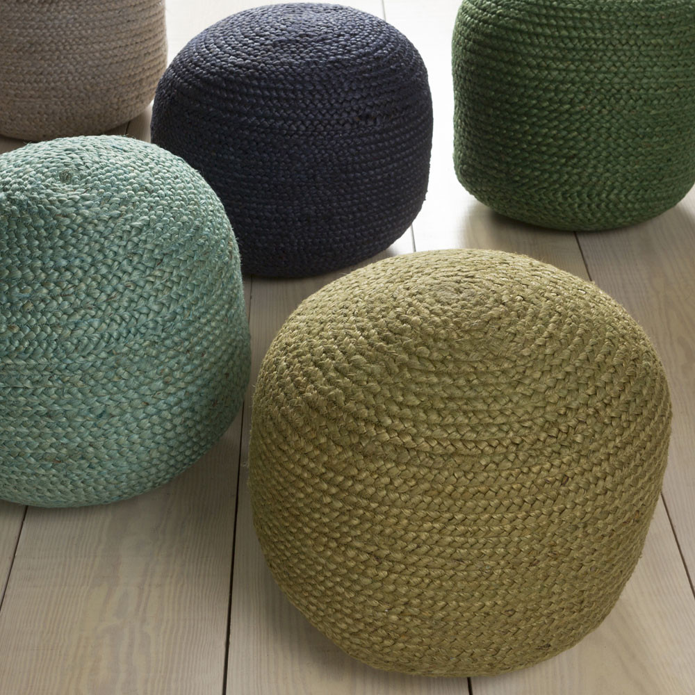 Round Jute Pouf Ottoman Pfeifer Studio
