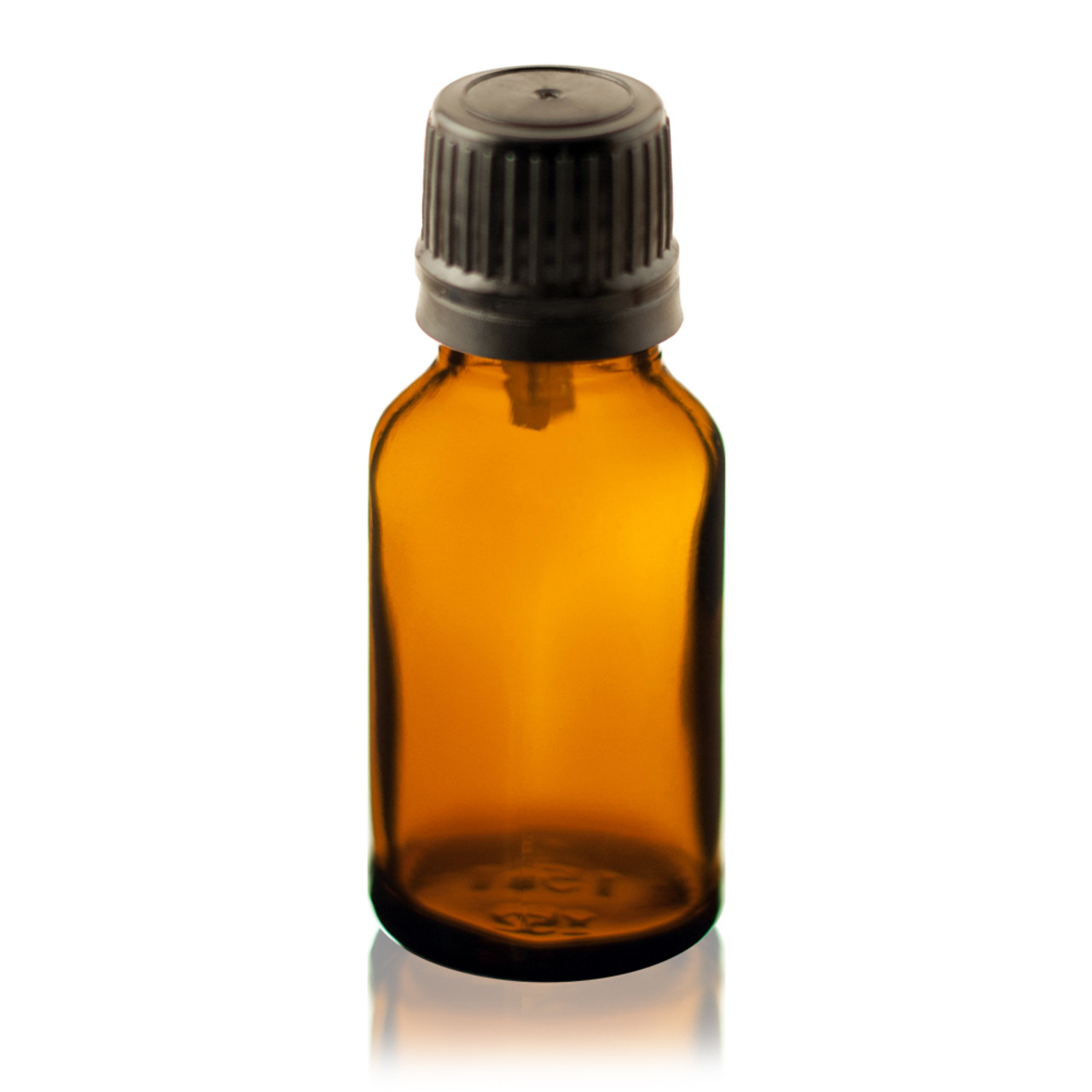 20 ml AMBER Euro Dropper Bottles with Black Cap and Inserts