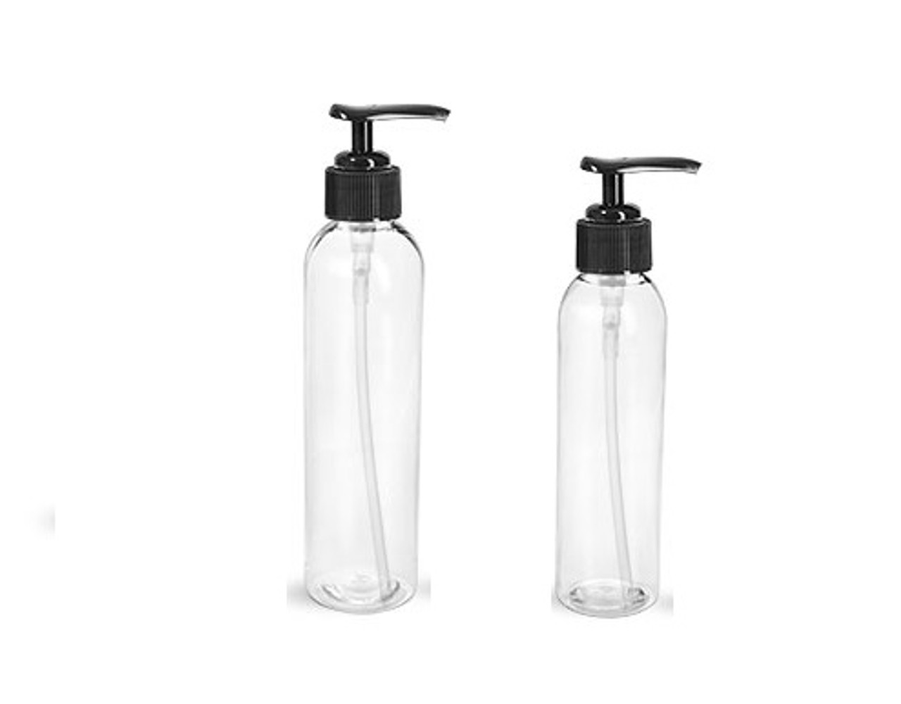 Download 8 oz Clear PET Cosmo Plastic Bottle w/ Black Pump