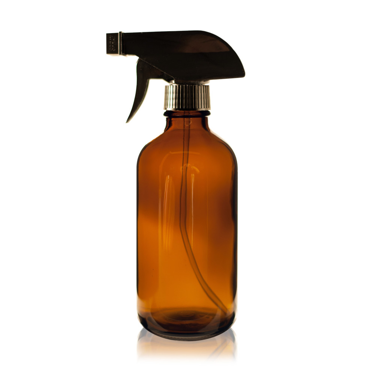 8 Oz AMBER Boston Round Glass Bottle W Black Trigger Sprayer 8-oz-amber-boston-round-glass-bottle-w-black-trigger-sprayer