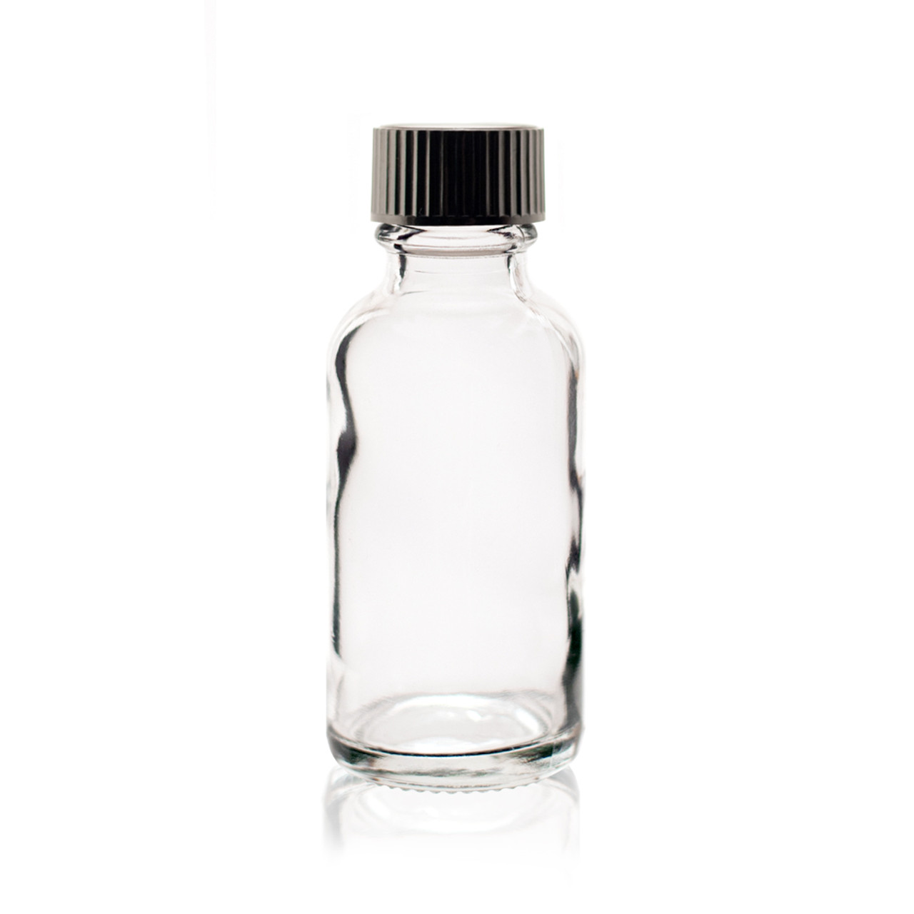 Download 1 oz (30ml) CLEAR Boston Round Glass Bottle - w/Poly Seal ...