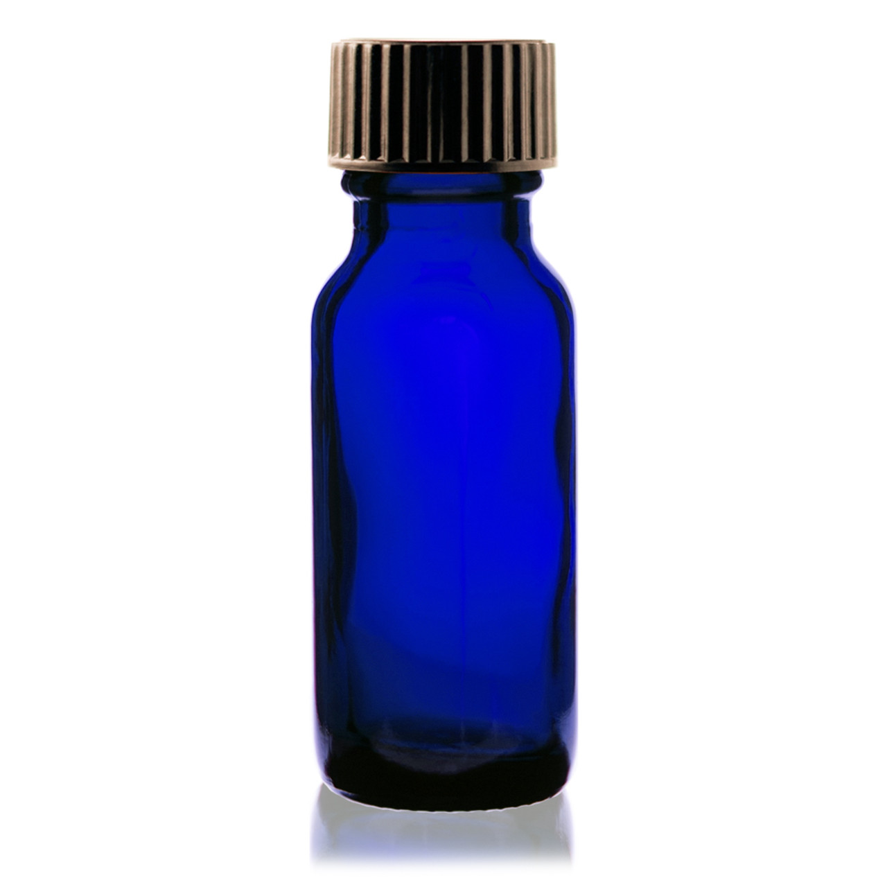 Download 1/2 oz (15ml) Cobalt Blue Boston Round Glass Bottle - w/ Poly Seal Cone Cap (as low as $0.29)