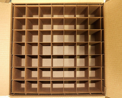 Corrugated Box with 64 Dividers (Fits 64 - 4 oz. Boston Round Bottles) Corrugated Box with 64 Dividers (Fits 64 - 4 oz. Boston Round Bottles)