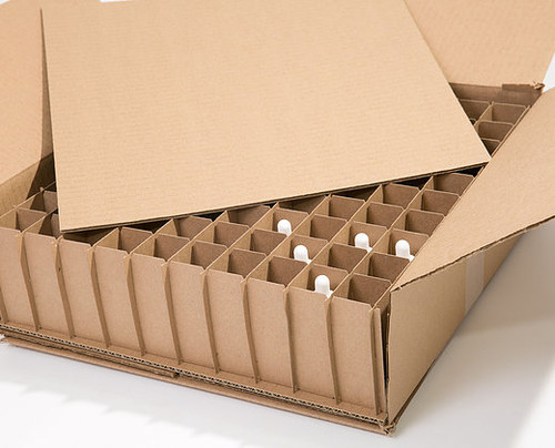 Corrugated Box With 100 Dividers (Fits 100 - 1 Oz. Boston Round Bottles ...