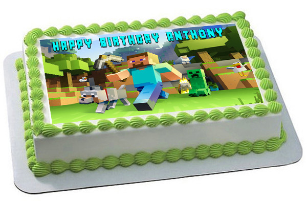 MINECRAFT Characters 2 Edible Birthday Cake Topper