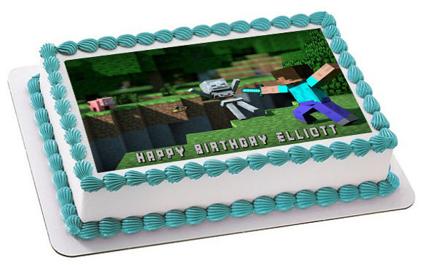 MINECRAFT Characters 3 Edible Birthday Cake Topper MINECRAFT Characters 3 Edible Birthday Cake Topper