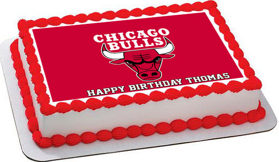 Chicago Bulls Edible Birthday Cake Topper