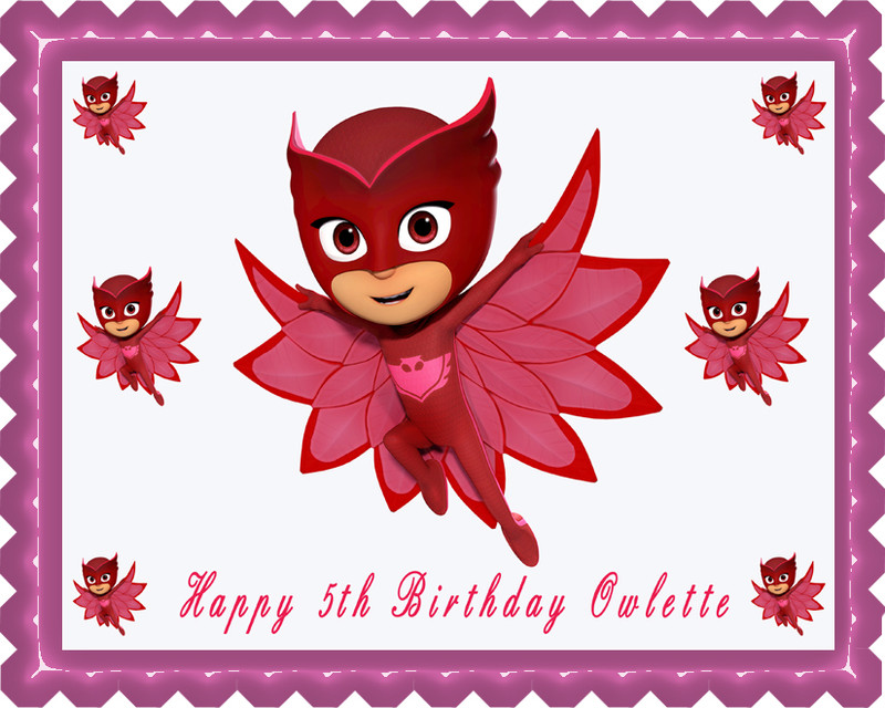PJ Masks 4 Owlette Edible Birthday Cake Topper PJ Masks 4 Owlette Edible Birthday Cake Topper