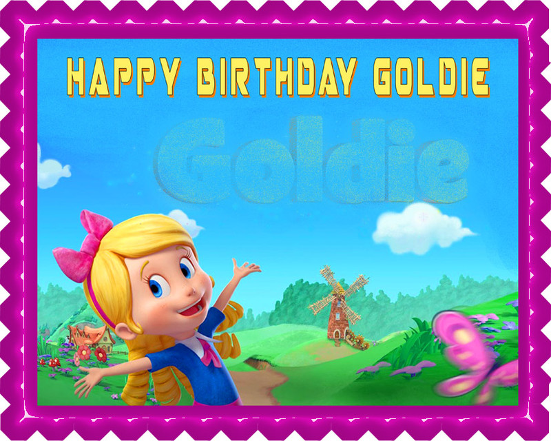Goldie & Bear 2 Edible Birthday Cake Topper