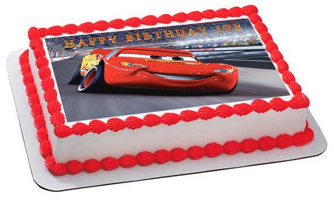 Disney Pixar Cars Lightning McQueen 2 Edible Birthday Cake Topper