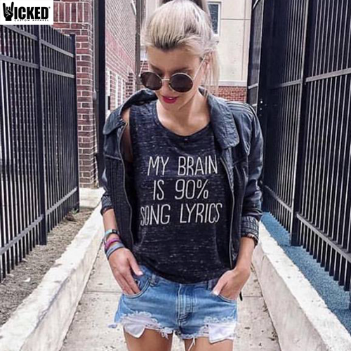 My brain is 90% song lyrics - Muscle Tank
